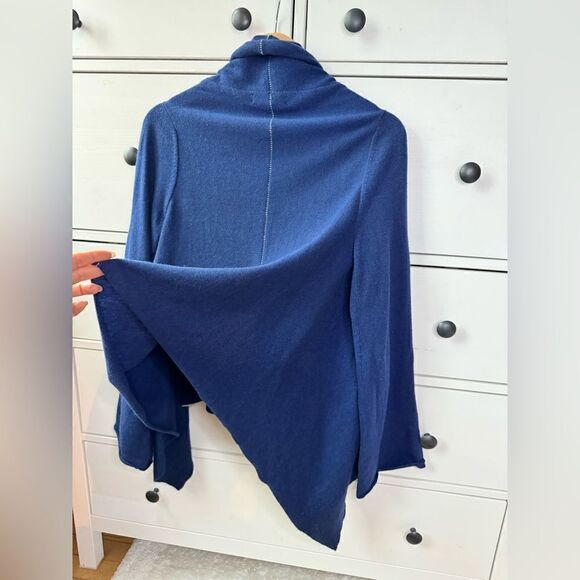 Banana Republic cashmere blend XS/S Blue Cardigan Shrug Luxury Wool Roll Sleeves - Picture 8 of 17
